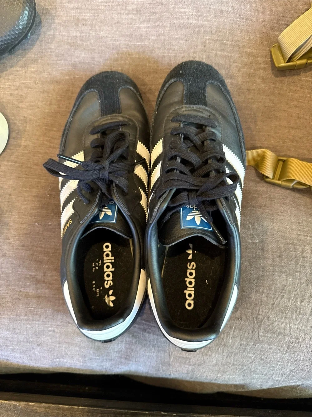 adidas Men’s Black Sneakers with White Stripes